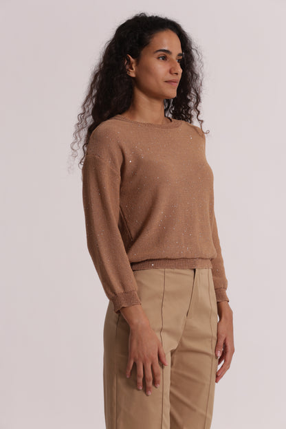 MAGLIA TRASPARENTE CON PAILLETTES