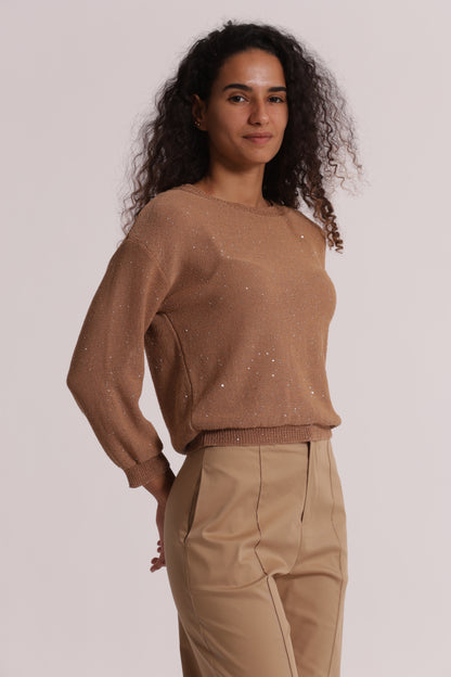 MAGLIA TRASPARENTE CON PAILLETTES