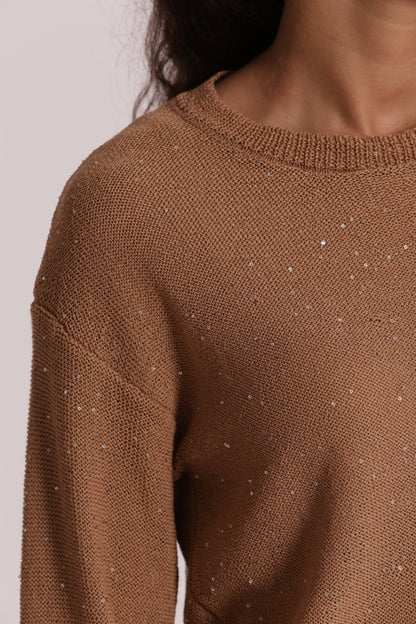 MAGLIA TRASPARENTE CON PAILLETTES