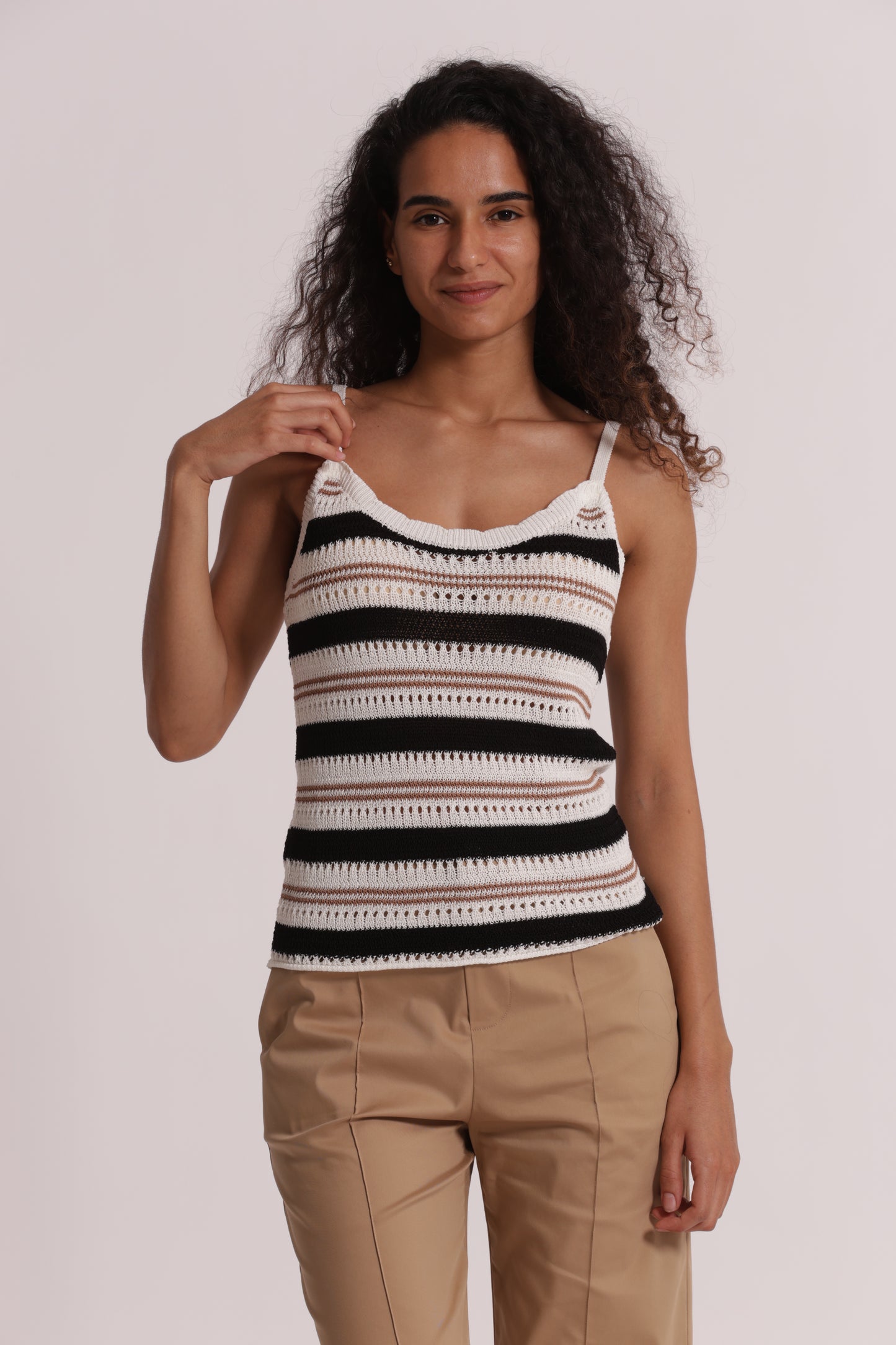 TOP TRAFORATO BICOLOR