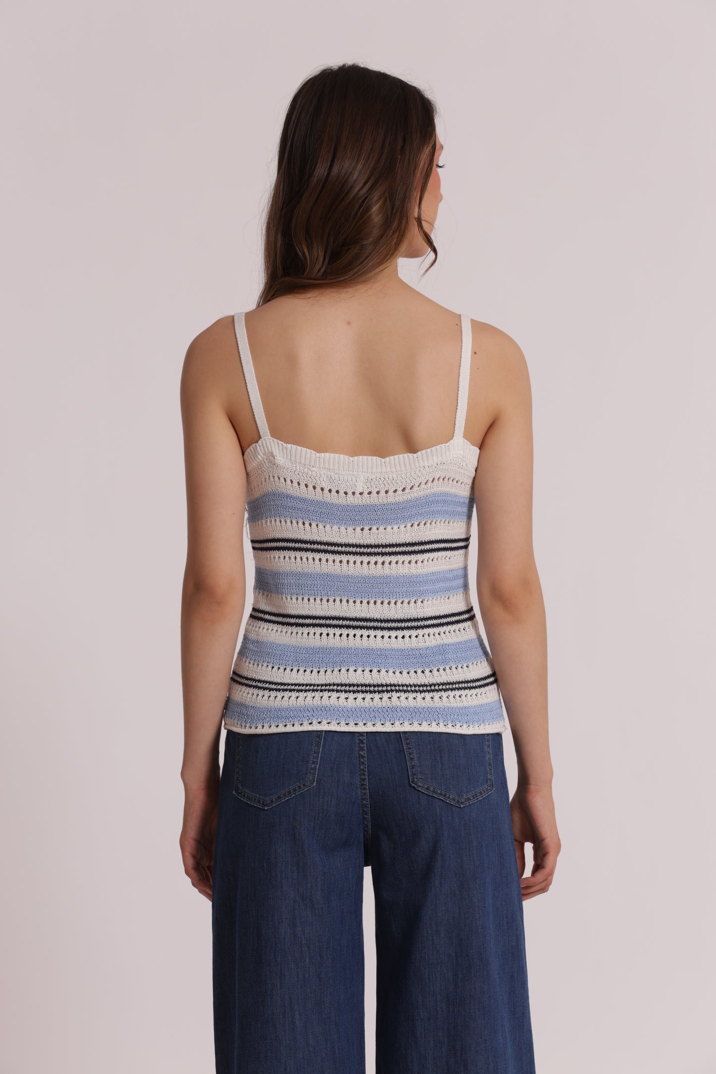 TOP TRAFORATO BICOLOR