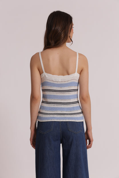 TOP TRAFORATO BICOLOR