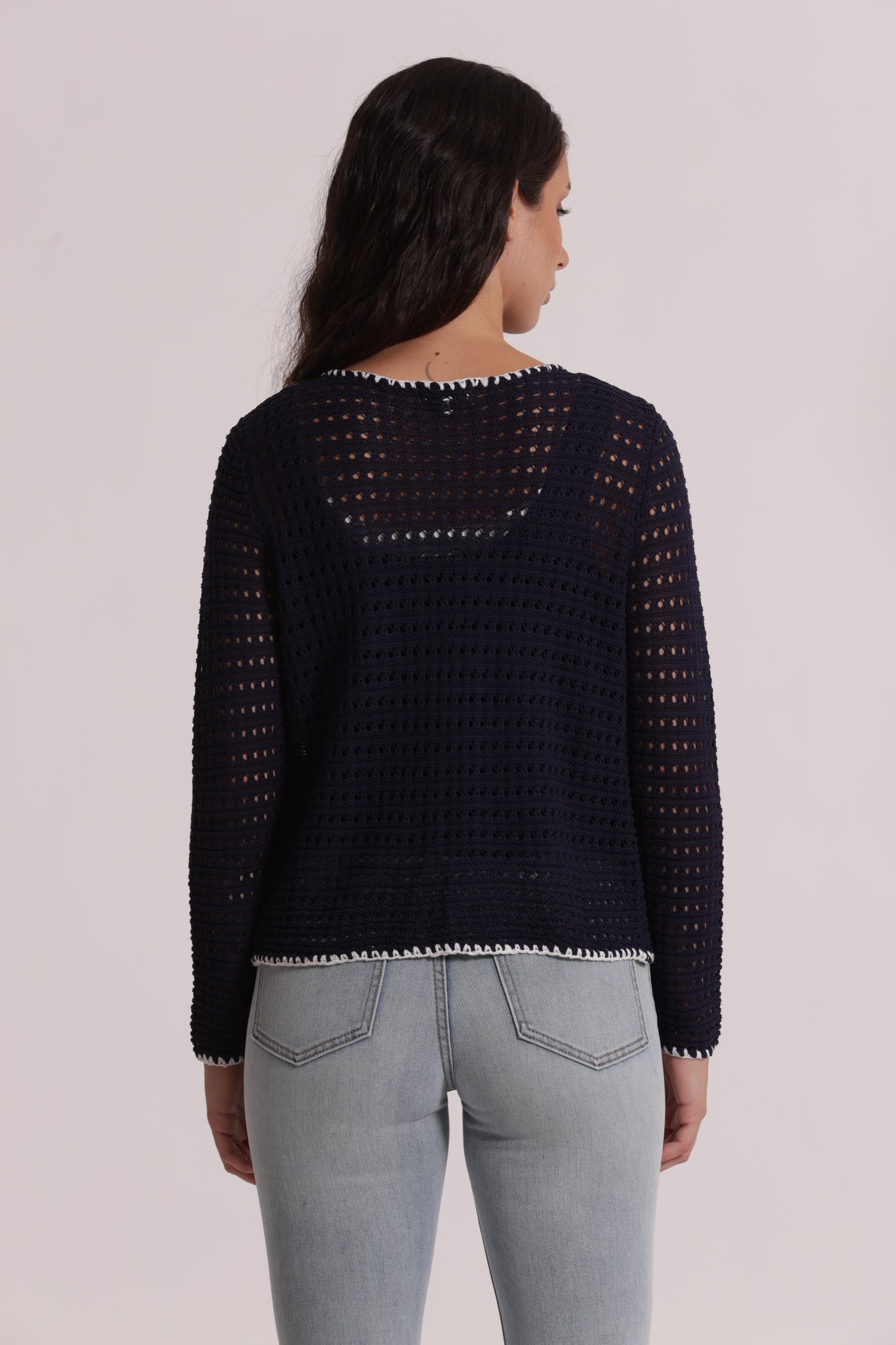 CARDIGAN TRAFORATO BICOLOR