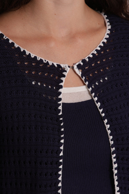 CARDIGAN TRAFORATO BICOLOR
