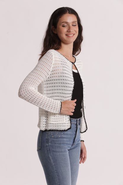 CARDIGAN TRAFORATO BICOLOR