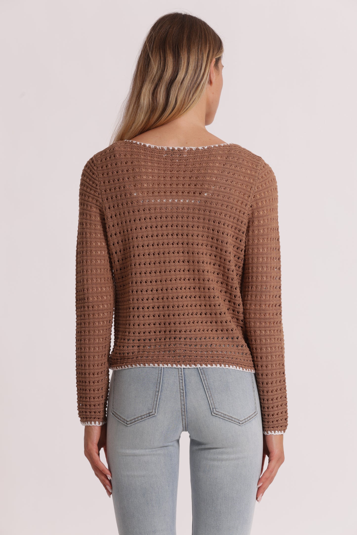 CARDIGAN TRAFORATO BICOLOR