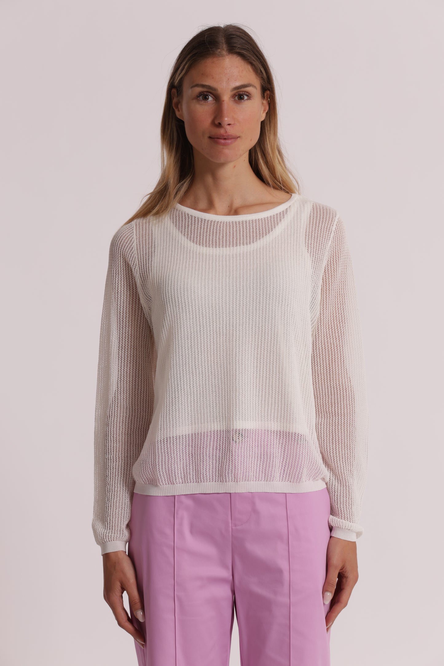 MAGLIA TRAFORATA A MANICHE LUNGHE