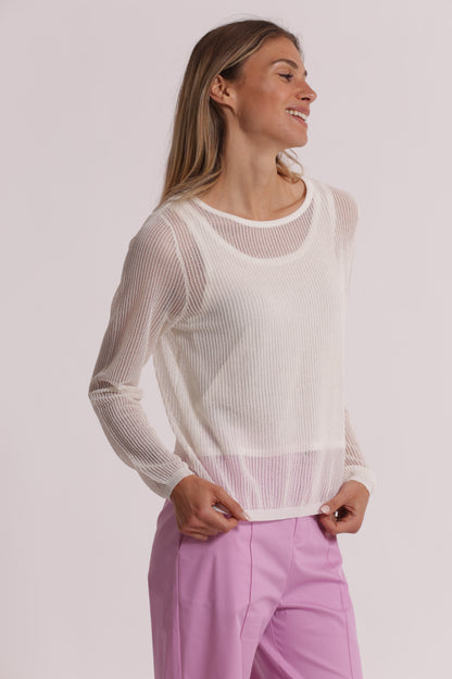 MAGLIA TRAFORATA A MANICHE LUNGHE