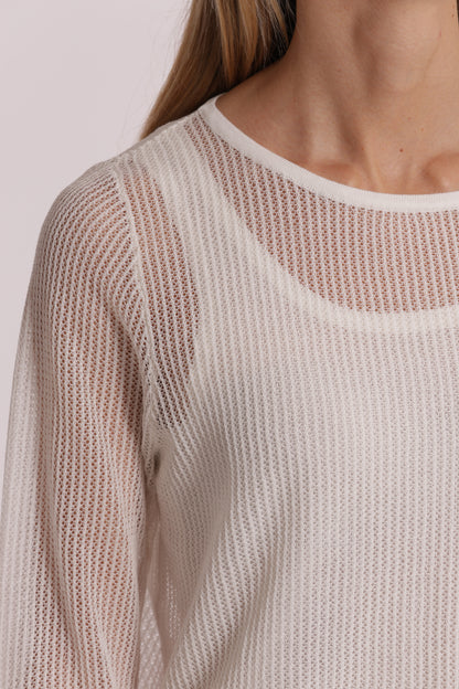 MAGLIA TRAFORATA A MANICHE LUNGHE