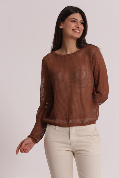 MAGLIA TRAFORATA A MANICHE LUNGHE