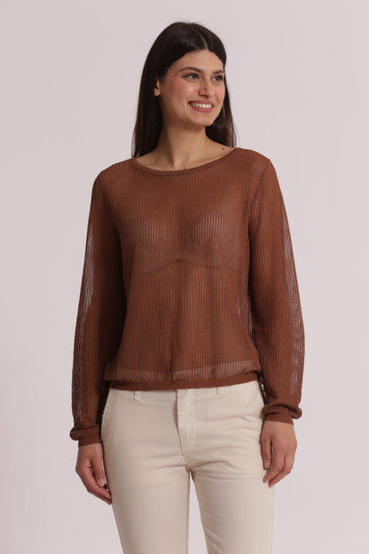 MAGLIA TRAFORATA A MANICHE LUNGHE