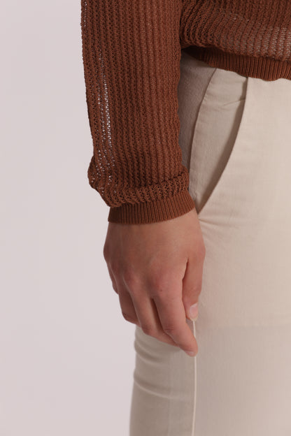 MAGLIA TRAFORATA A MANICHE LUNGHE