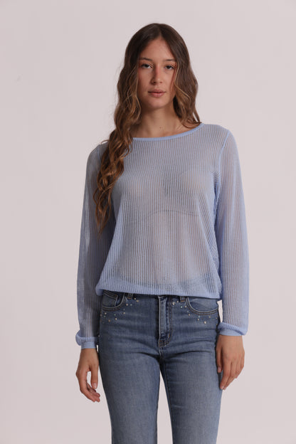 MAGLIA TRAFORATA A MANICHE LUNGHE