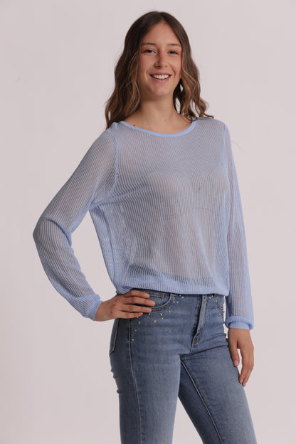MAGLIA TRAFORATA A MANICHE LUNGHE