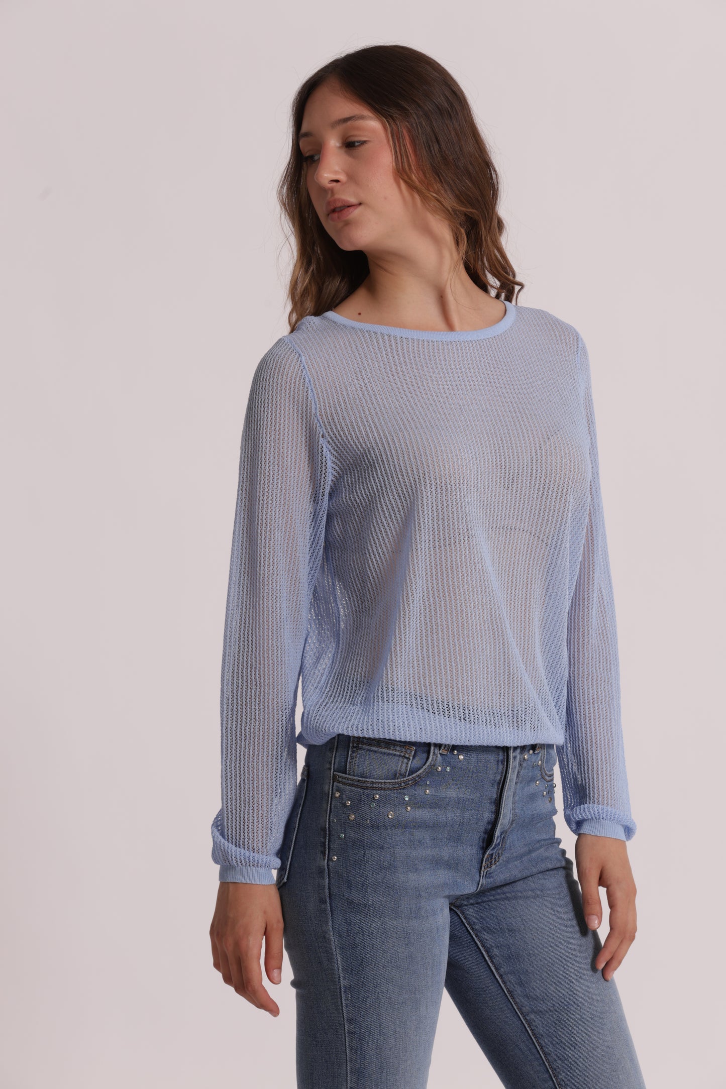 MAGLIA TRAFORATA A MANICHE LUNGHE
