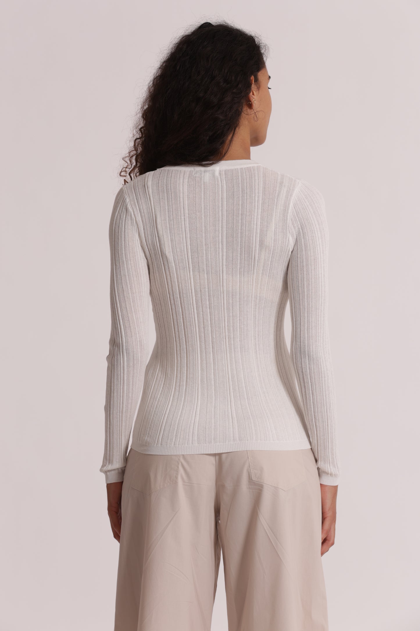CARDIGAN A COSTINE IN MAGLIA CON BOTTONI