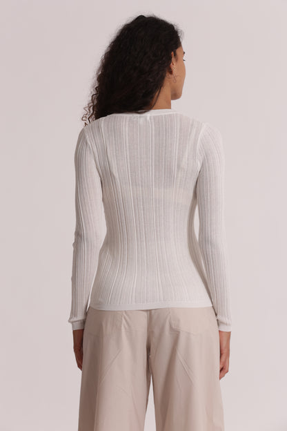 CARDIGAN A COSTINE IN MAGLIA CON BOTTONI