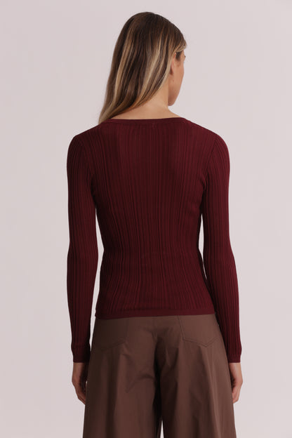 CARDIGAN A COSTINE IN MAGLIA CON BOTTONI
