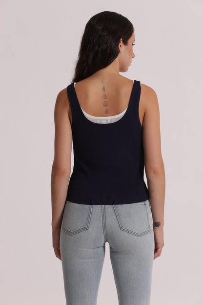 TOP IN MAGLIA DOPPIO SCOLLO