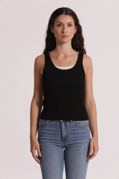 TOP IN MAGLIA DOPPIO SCOLLO