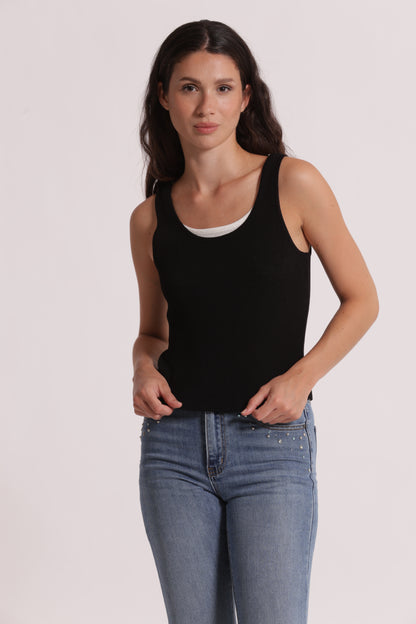 TOP IN MAGLIA DOPPIO SCOLLO