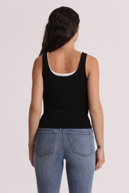 TOP IN MAGLIA DOPPIO SCOLLO