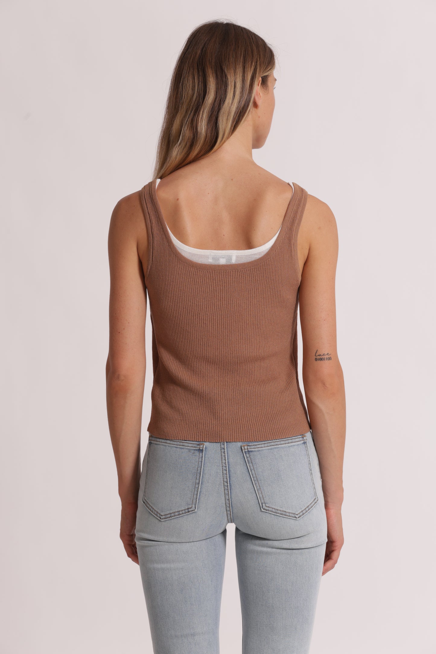 TOP IN MAGLIA DOPPIO SCOLLO