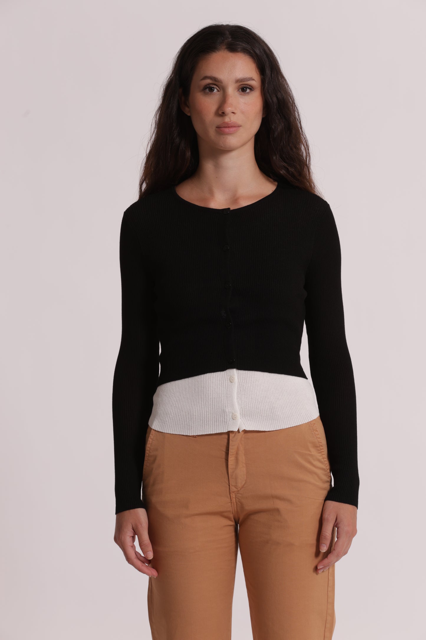 CARDIGAN IN MAGLIA DOPPIA ABBOTTONATURA