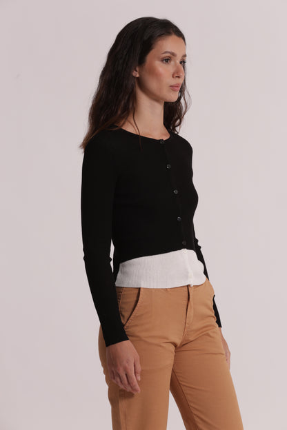 CARDIGAN IN MAGLIA DOPPIA ABBOTTONATURA