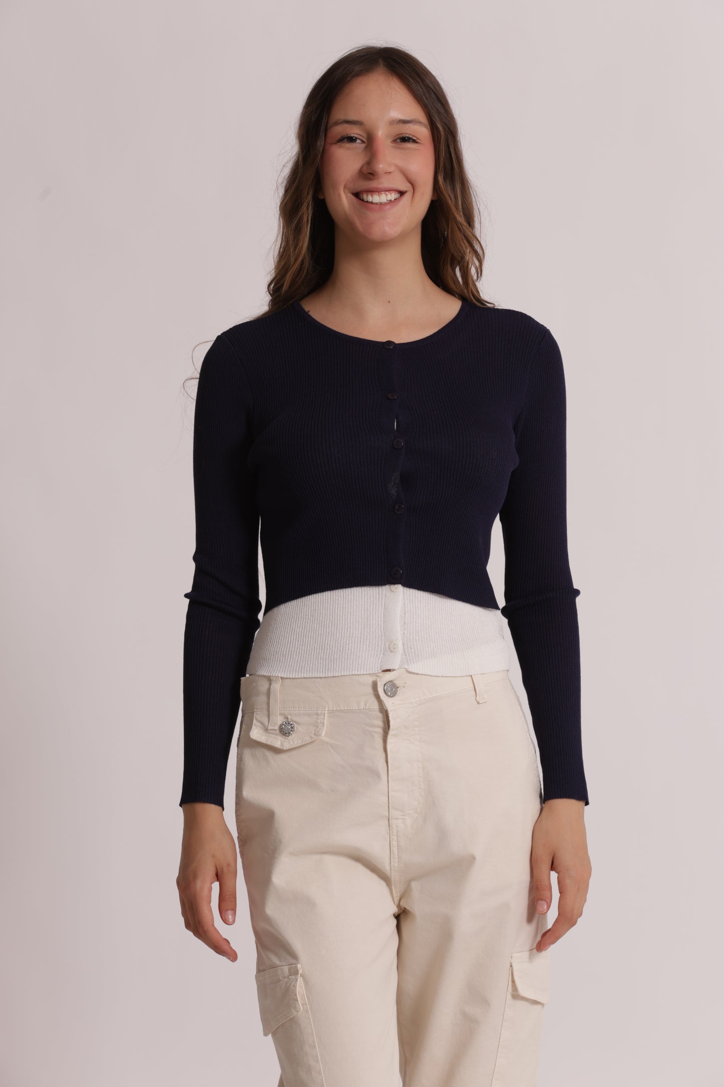 CARDIGAN IN MAGLIA DOPPIA ABBOTTONATURA