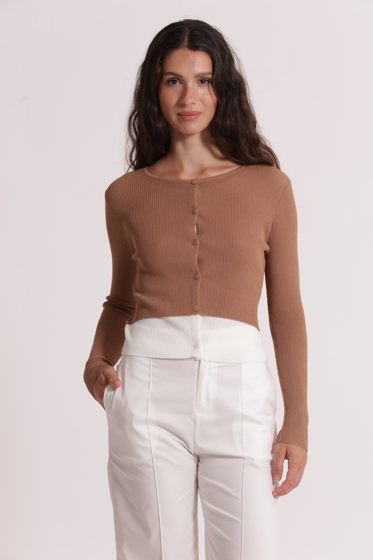 CARDIGAN IN MAGLIA DOPPIA ABBOTTONATURA