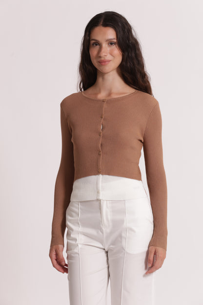 CARDIGAN IN MAGLIA DOPPIA ABBOTTONATURA