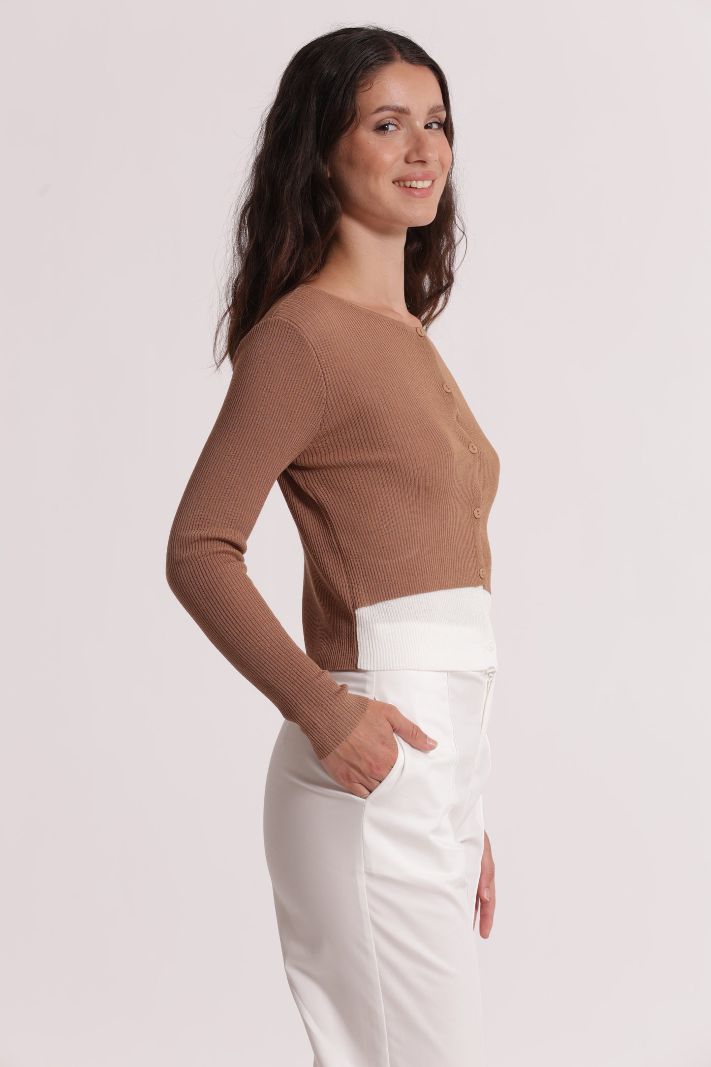 CARDIGAN IN MAGLIA DOPPIA ABBOTTONATURA