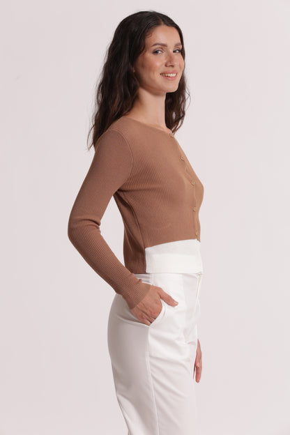 CARDIGAN IN MAGLIA DOPPIA ABBOTTONATURA