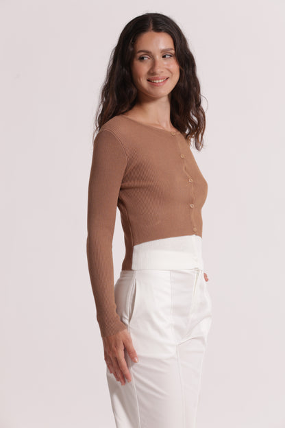 CARDIGAN IN MAGLIA DOPPIA ABBOTTONATURA