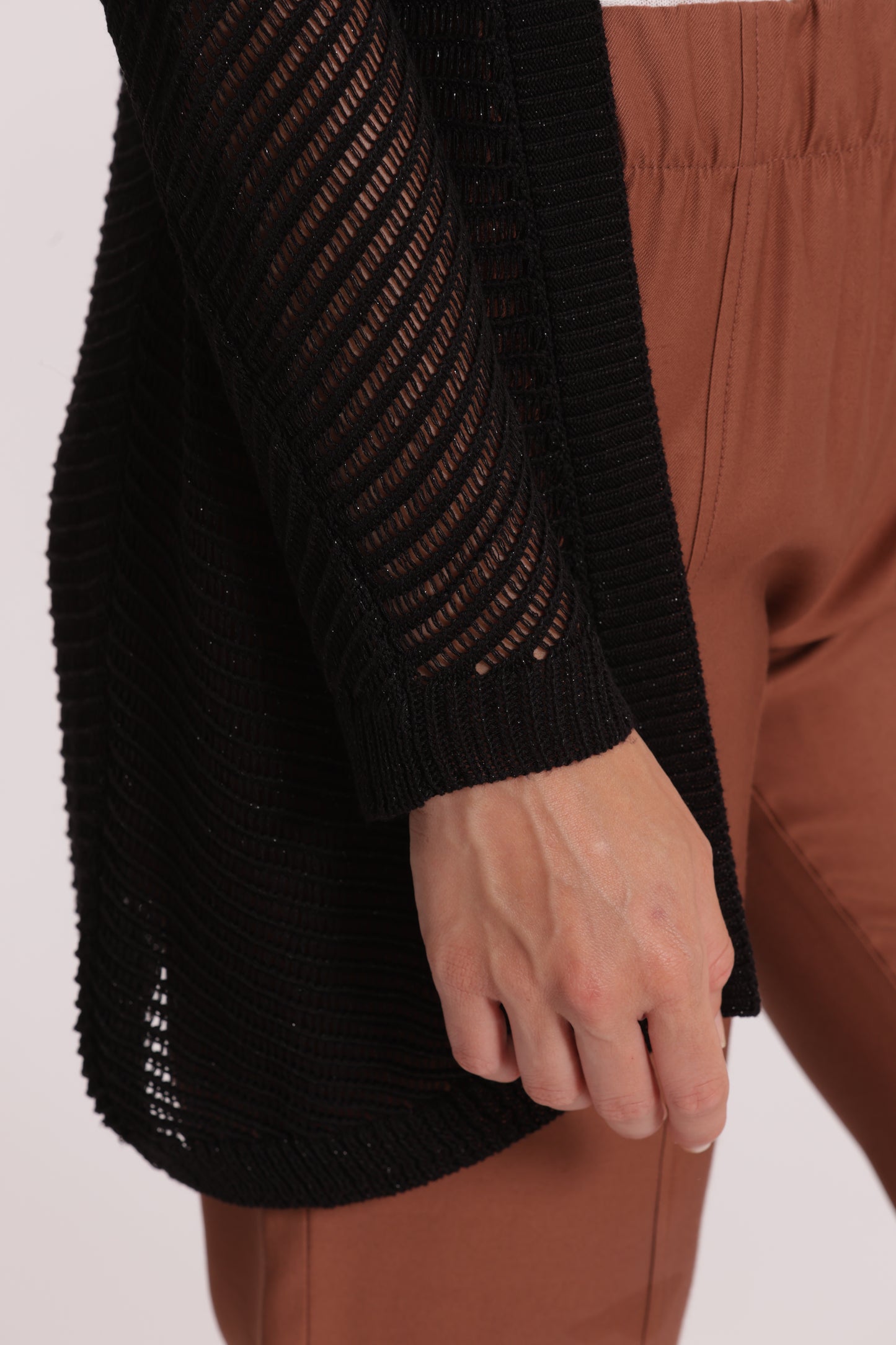 CARDIGAN LUNGO IN MAGLIA TRAFORATO