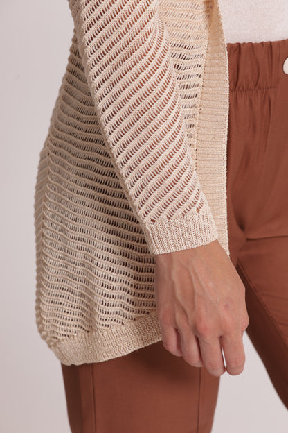 CARDIGAN LUNGO IN MAGLIA TRAFORATO