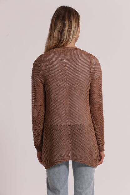 CARDIGAN LUNGO IN MAGLIA TRAFORATO