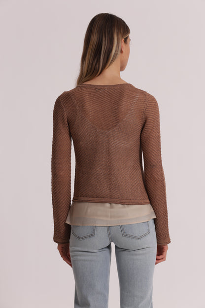 CARDIGAN IN MAGLIA CON FIOCCHI
