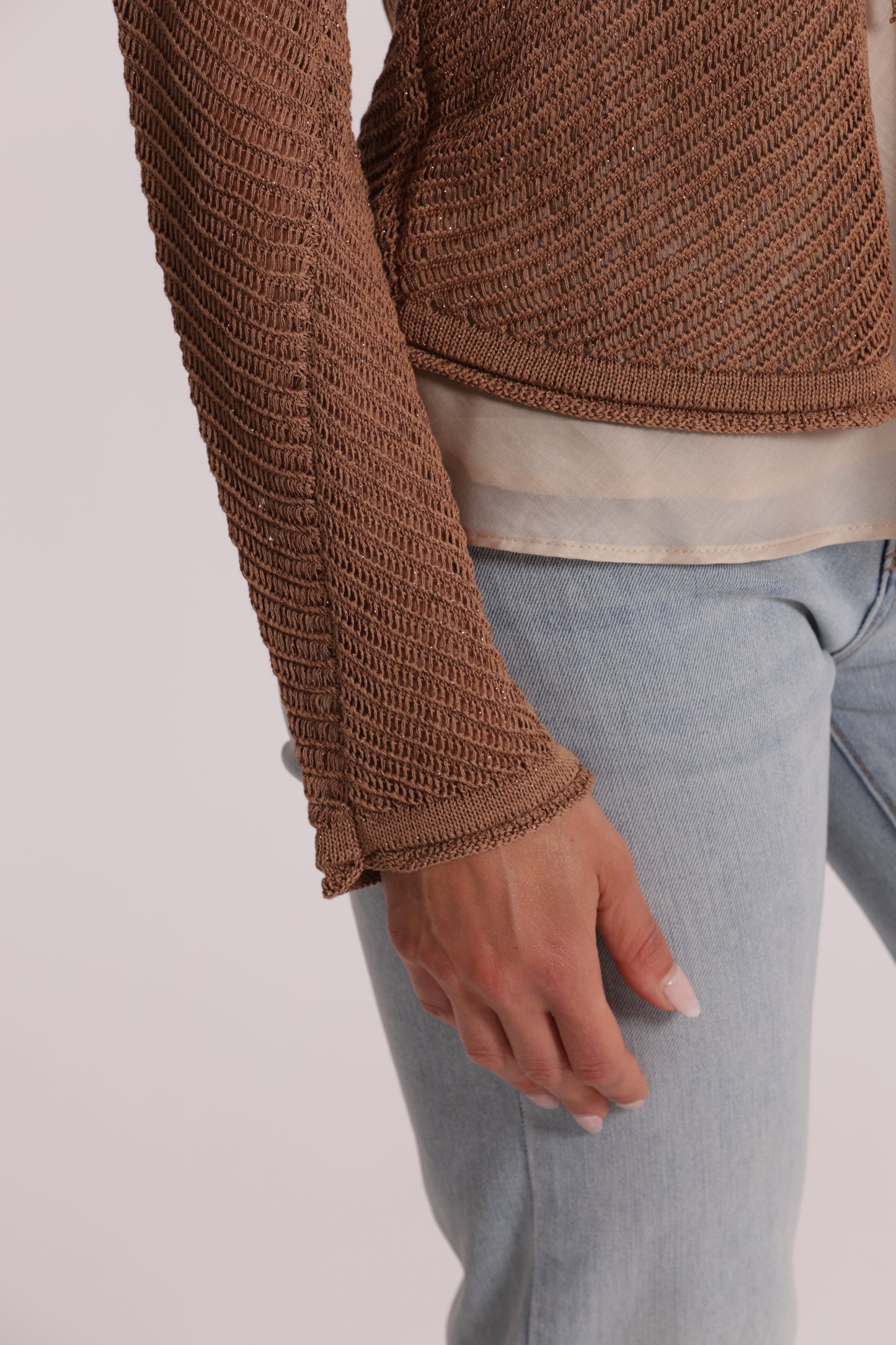 CARDIGAN IN MAGLIA CON FIOCCHI