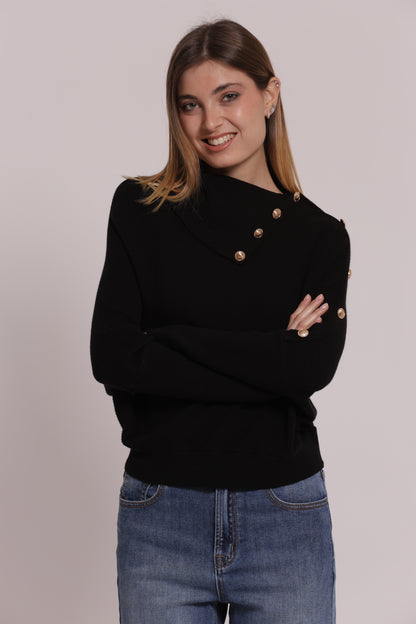 MAGLIA COLLO ALTO CON BOTTONI
