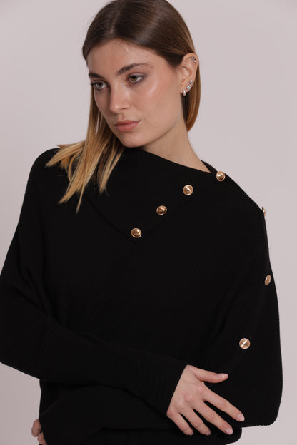 MAGLIA COLLO ALTO CON BOTTONI