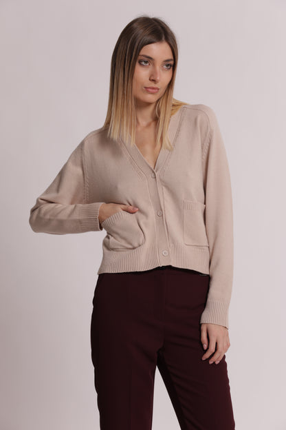 MAGLIA CARDIGAN CON TASCHE