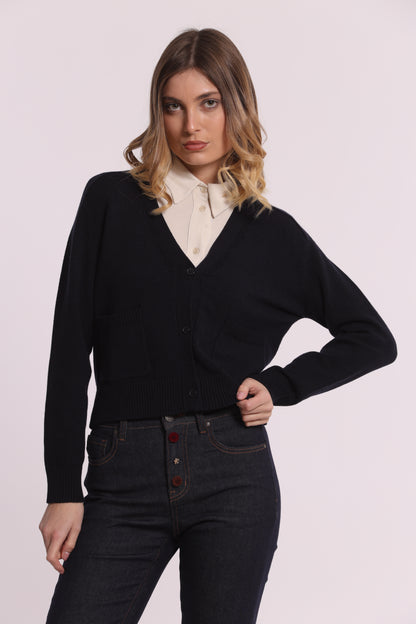 MAGLIA CARDIGAN CON TASCHE