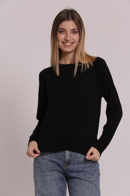 MAGLIA CARDIGAN SCOLLO TONDO