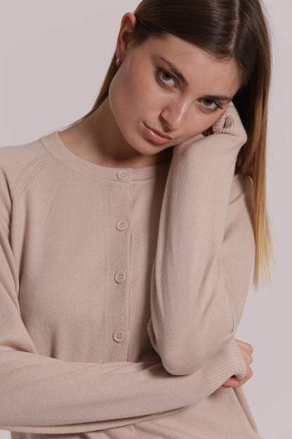 MAGLIA CARDIGAN SCOLLO TONDO