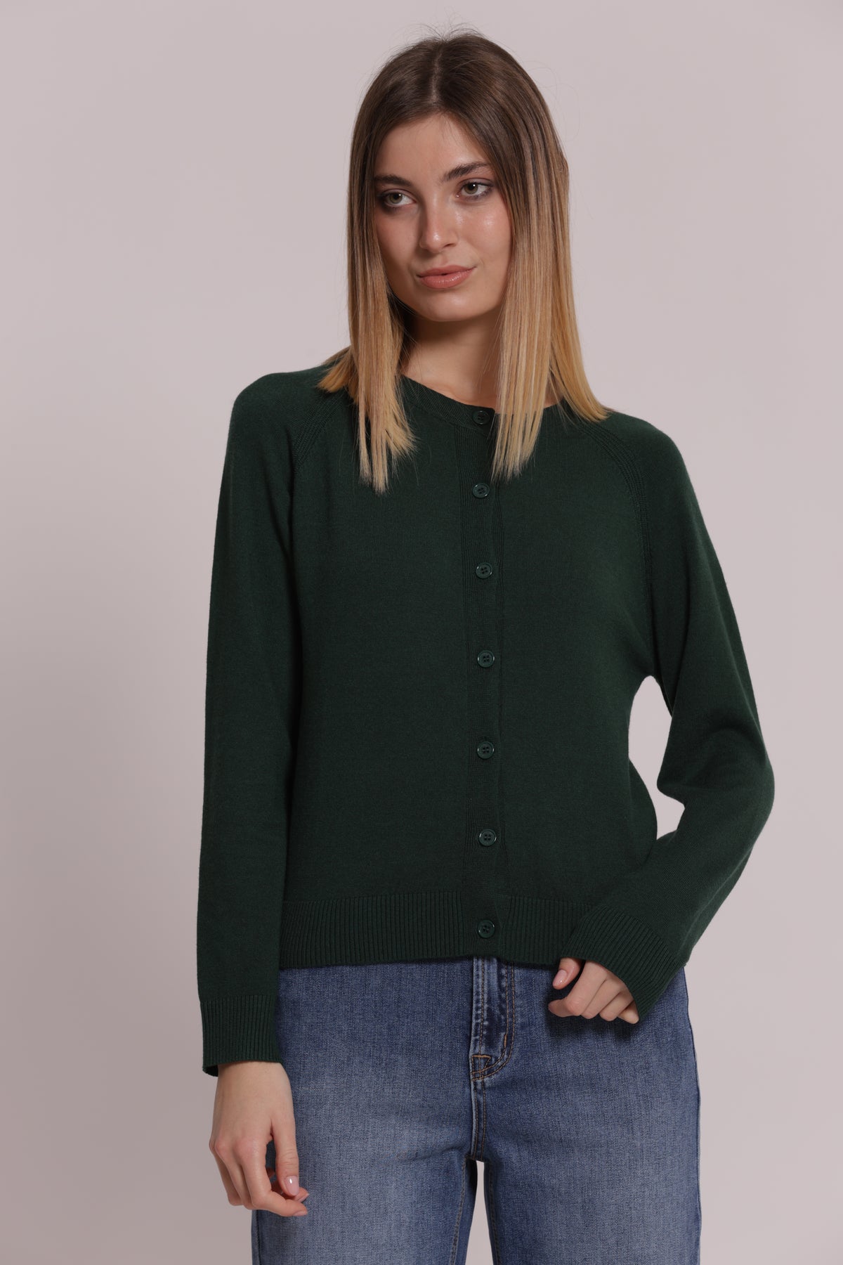 MAGLIA CARDIGAN SCOLLO TONDO