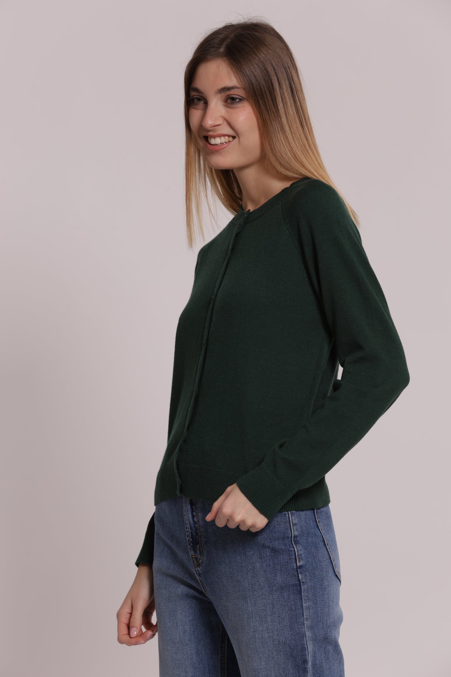 MAGLIA CARDIGAN SCOLLO TONDO