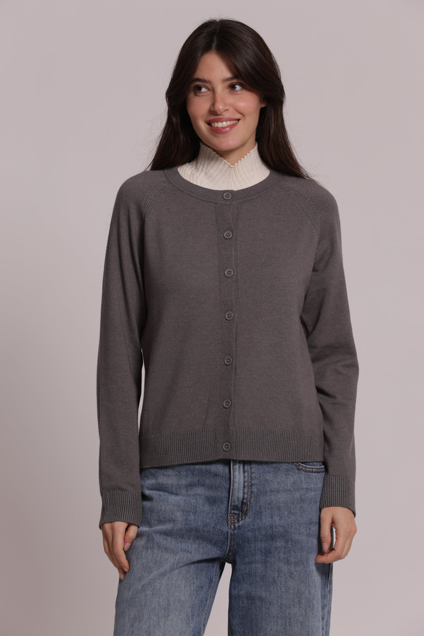 MAGLIA CARDIGAN SCOLLO TONDO