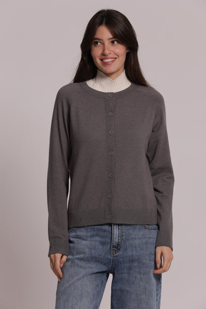MAGLIA CARDIGAN SCOLLO TONDO